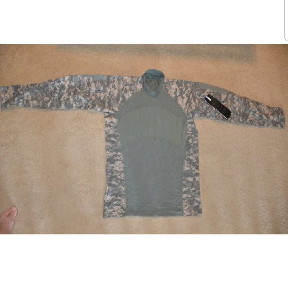 NWT US ARMY MILITARY DIGITAL ACU LARGE MASSIF COMBAT SHIRT PAD FLAME RESISTANT